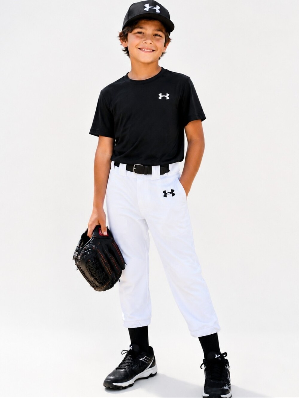 Under Armour White Youth Baseball Pants Sz Med